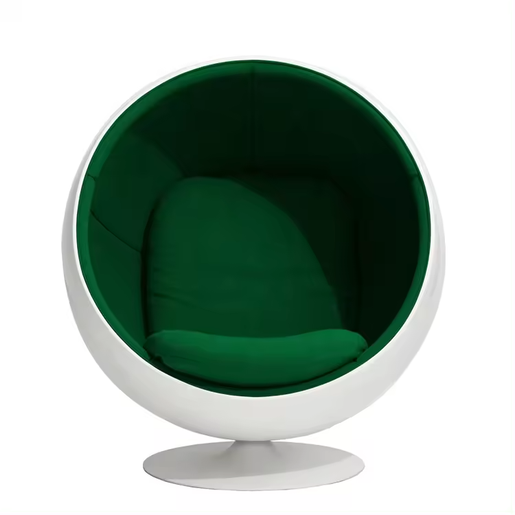 Modern customized living room furniture FRP leisure swivel chair with cushion ball chair