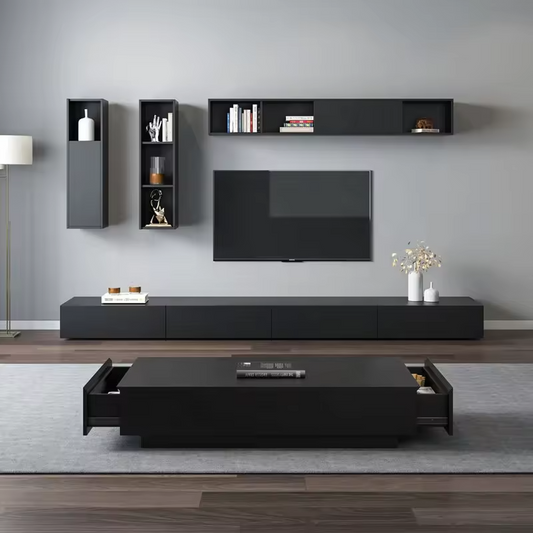 Modern contracted retractable TV cabinet living room furniture tv stand room furniture wooden material cabinet tv unit