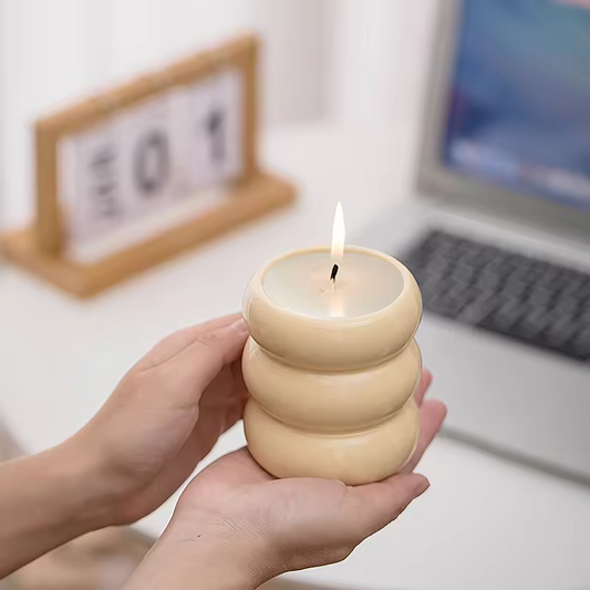 Hot Selling Creative Donut Simple Ceramic Candle Holder Creative Home Ornaments Candle Jars