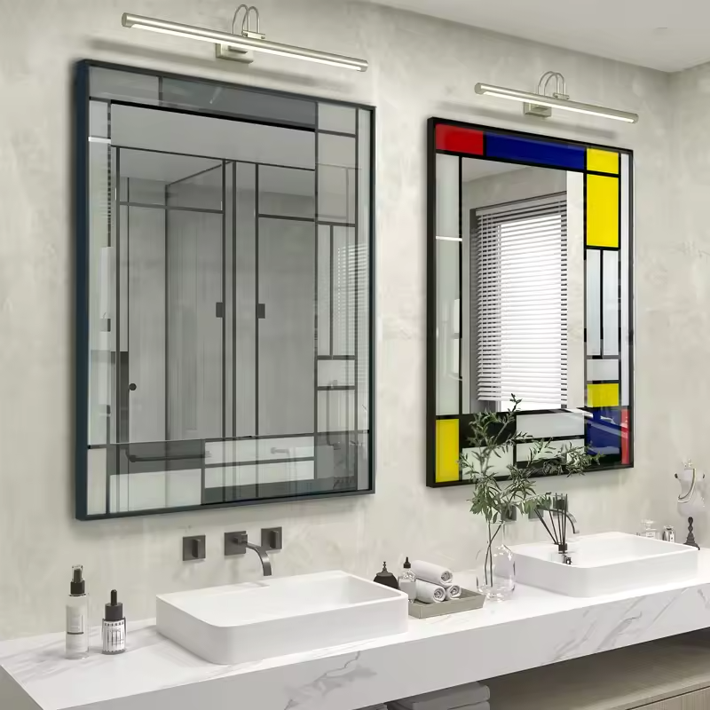 Modern Smart Mirrors Touch Switch Rectangle Smart Led Bathroom Mirror with Speaker Bath Mirrors With Time Display