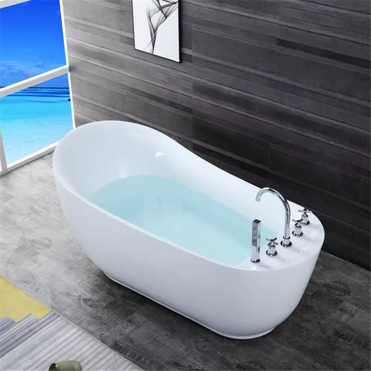 White modern home acrylic one person adults bath tub indoor bathroom freestanding bathtub for hotel