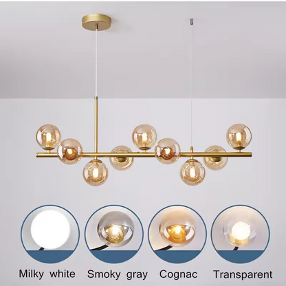 Nordic Led Chandelier Glass Ball Hanging Pendant Lamp Iron Contemporary Lighting for The Kitchen Living Room Hall Dining Modern