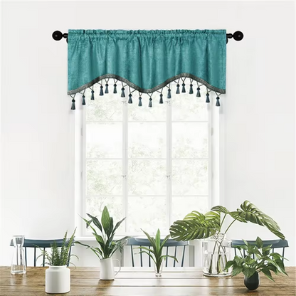 Window Valance Home Decor Door Hanging Swag Kitchen Solid Plain Simple Modern Thick Chenille Curtain Small Valance