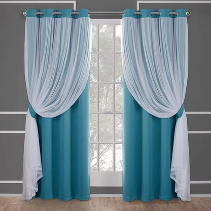 Exclusive Home Window Sun block Two layer Classical Solid Blackout Curtain Grommet Reduce Noise Hotel Elegant Thick Curtain