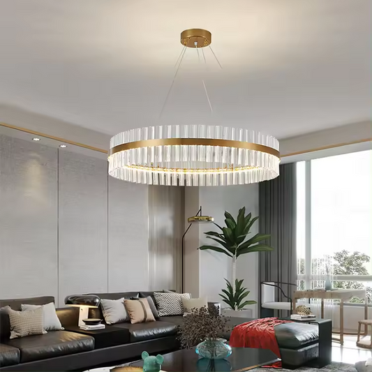 Glass Chandelier Luxury Pendant Light New Design Chandelier Light Modern LED Living Room Contemporary Light Gold Round Crystal