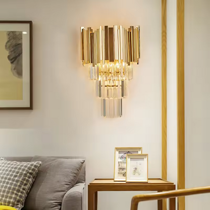 Modern Crystal Wall Lamp Indoor for Bedroom Dinaing Room Garden Hotel Living Room LED Wall Lamp Gold K9 Crystl Glass Brass