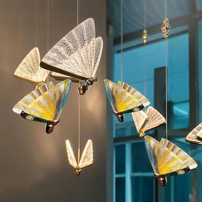 Modern Butterfly Pendant Light LED Acrylic Lamp Nordic Clear Indoor Lighting Living Room