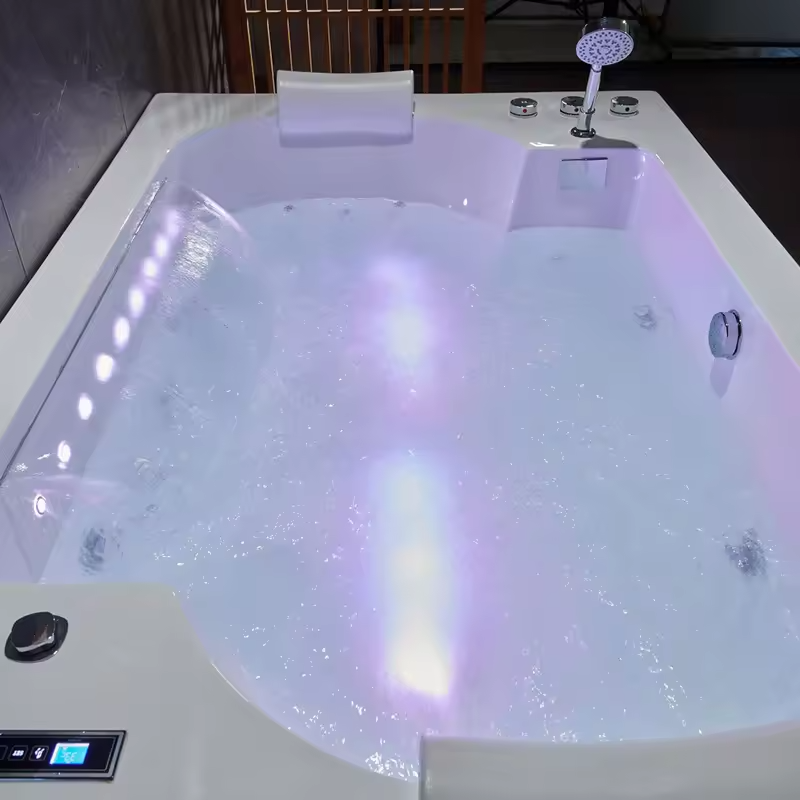 Modern Square hot tub White Acrylic Freestanding Massage Whirlpool bathtub walk in tub shower combo bathtub for bathroom