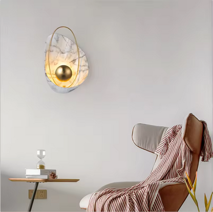 Nordic wall lamp postmodern design creative shell modeling living room bedroom bedhead corridor resin shell wall lamp