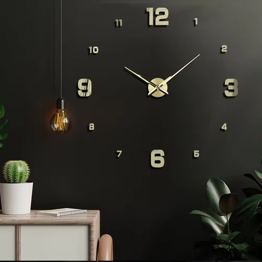 Home Decorative modern Big 3D numbers DIY wall clocks