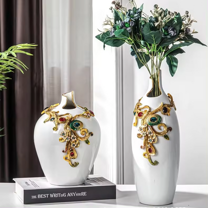 Creative Light Luxury Enamel Colored Goddess Jewelry Ceramic Vase Decoration