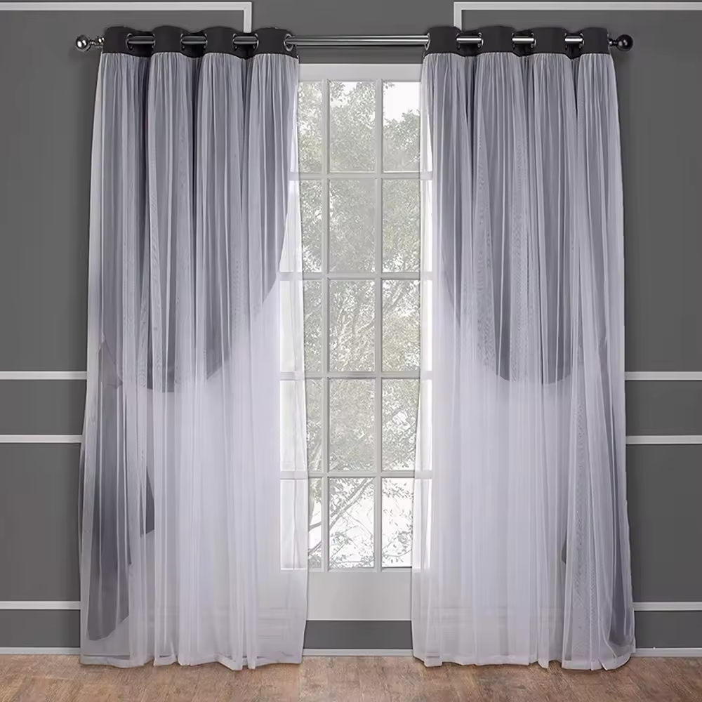 Exclusive Home Window Sun block Two layer Classical Solid Blackout Curtain Grommet Reduce Noise Hotel Elegant Thick Curtain