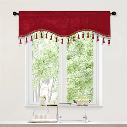 Window Valance Home Decor Door Hanging Swag Kitchen Solid Plain Simple Modern Thick Chenille Curtain Small Valance