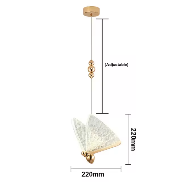 Modern Butterfly Pendant Light LED Acrylic Lamp Nordic Clear Indoor Lighting Living Room