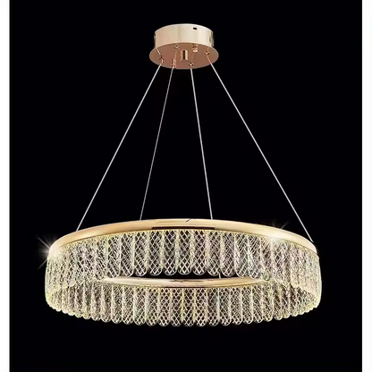 Modern French Luxury Indoor Hotel Dining Room Lighting High Ceiling Led Ring Chandelier Light