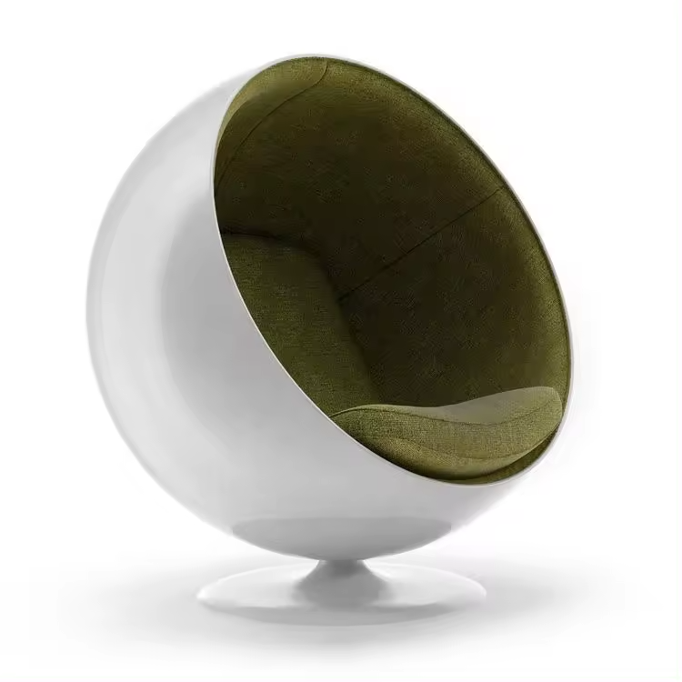 Modern customized living room furniture FRP leisure swivel chair with cushion ball chair