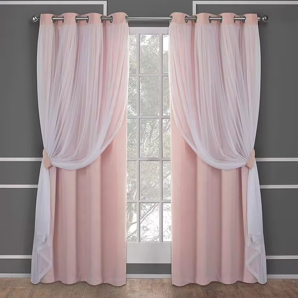 Exclusive Home Window Sun block Two layer Classical Solid Blackout Curtain Grommet Reduce Noise Hotel Elegant Thick Curtain