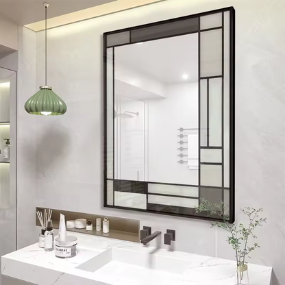 Modern Smart Mirrors Touch Switch Rectangle Smart Led Bathroom Mirror with Speaker Bath Mirrors With Time Display