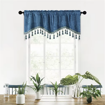 Window Valance Home Decor Door Hanging Swag Kitchen Solid Plain Simple Modern Thick Chenille Curtain Small Valance