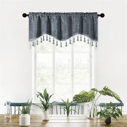 Window Valance Home Decor Door Hanging Swag Kitchen Solid Plain Simple Modern Thick Chenille Curtain Small Valance