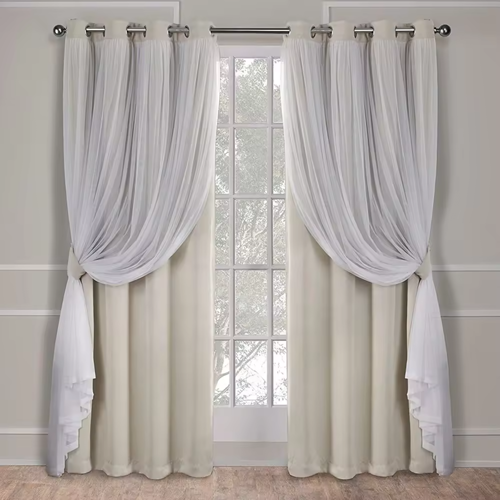 Exclusive Home Window Sun block Two layer Classical Solid Blackout Curtain Grommet Reduce Noise Hotel Elegant Thick Curtain