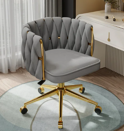 Living room Armchair INS Swivel chair nordic velvet vanity chair bedroom Backrest stool with wheels reading chair room Furniture