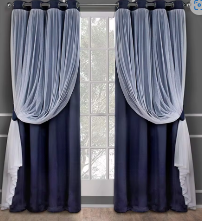 Exclusive Home Window Sun block Two layer Classical Solid Blackout Curtain Grommet Reduce Noise Hotel Elegant Thick Curtain