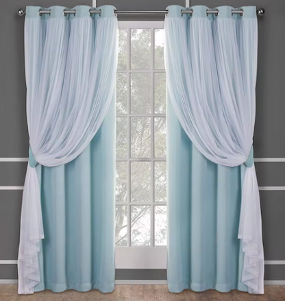 Exclusive Home Window Sun block Two layer Classical Solid Blackout Curtain Grommet Reduce Noise Hotel Elegant Thick Curtain