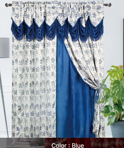 curtain with valance floral tulle designs embroidered rod voile sheer curtains for windows