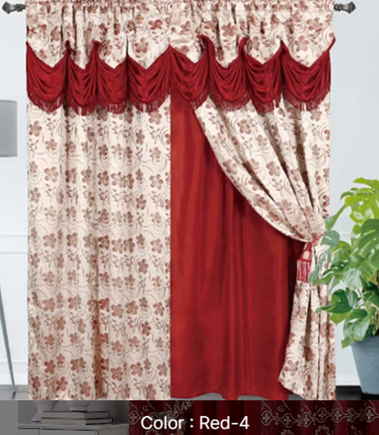 curtain with valance floral tulle designs embroidered rod voile sheer curtains for windows