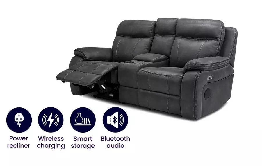 New Vinson Leather 2 Seater Smart Power Recliner