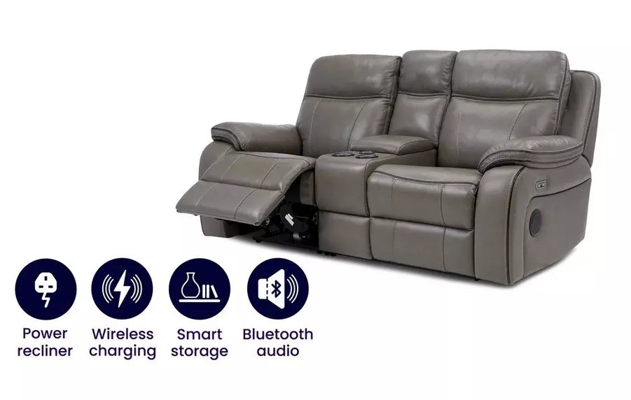 New Vinson Leather 2 Seater Smart Power Recliner