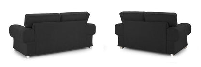 Verona Fullback Sofa Black 3+2 Set